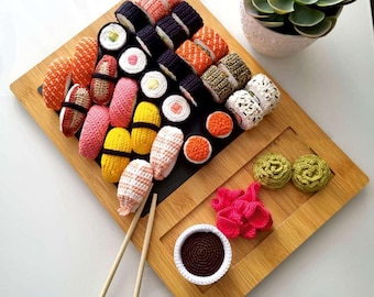 Amigurumi Sushi Crochet Pattern | DIY Plush Toy Tutorial (PDF Download)