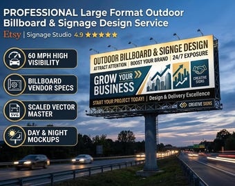 Large Format Outdoor Billboard and Signage Design Service | Highway Billboard Yard Signs Storefront Building Graphics and Banners