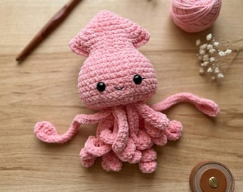 Amigurumi Squid Plush Crochet Pattern | DIY Toy Tutorial (PDF Download)