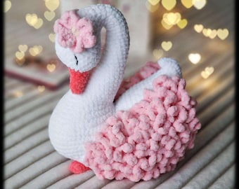 Amigurumi Swan Crochet Pattern PDF | DIY Plush Toy Tutorial (Digital Download)