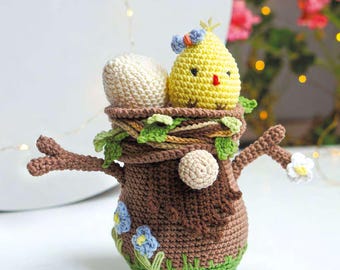 Amigurumi Tree Gnome Crochet Pattern | DIY Plush Toy Tutorial (PDF Download)