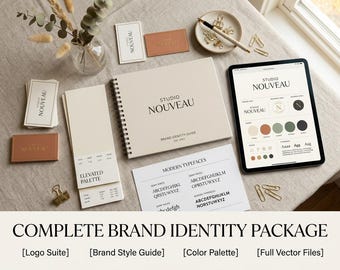 Complete Brand Identity Package and Style Guide | Custom Logo Design Brand Board Color Palette Typography and Social Media Branding Kit