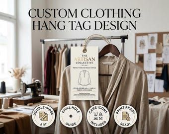 Custom Clothing Hang Tag and Apparel Label Design Service | Garment Swing Tags Price Labels Size Tag and Care Instructions for Fashion