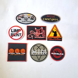 Metal alternative bands embroidered iron on patch vintage 90s 2000s limp bizit, audioslave