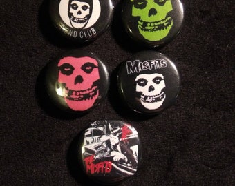 Pin Button Badge Ø25mm 1" The Misfits Punk Rock US 