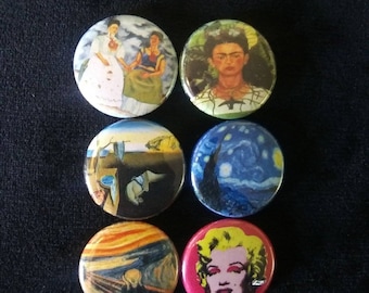Art paintings 1 inch pin collection