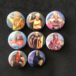 80s 90s wrestlers 1 inch pin set