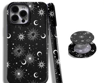 Celestial Phone Cases - Sun and Moon Protective Cases for iPhone 17 16 15 14 13 12 11 Plus Pro Max, Samsung Galaxy S25 S24 S23 S22 S21
