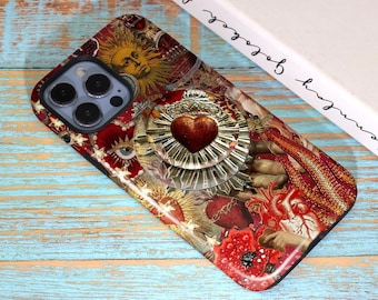 Retro mosaic print phone case for iPhone 17, 16, 15, 14, 13, 12, 11 Plus, Pro Max, MagSafe, Samsung S25, S24, S23, S22 Plus, and Ultra.