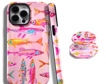 Capa de celular vintage em formato de peixe enlatado, com estética rústica, compatível com iPhone 17, 16, 15, 14, 13, 12, 11 Plus, Pro Max, MagSafe, S25, S24, S23, S22 Plus e Ultra.