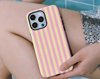 Color Striped Phone Case Retro Minimalist Vertical with iPhone 17, 16, 15, 14, 13, 12, 11 Pro Max, Samsung Galaxy S23, S22, S21, S20 Ultra