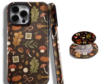 Cute Aesthetic Fall Harvest Leaves Phone Case with iPhone 17 16 15 14 13 12 11 Plus Pro Max MagSafe S25 S24 S23 S22 Plus and Ultra.
