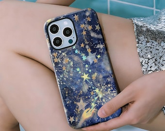 Hermosa funda con estampado de fuegos artificiales, compatible con iPhone 17, 16, 15, 14, 13, 12, 11 Pro Max y Samsung Galaxy S23, S22, S21, S20 Ultra.
