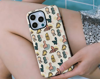 Cute dinosaur phone case compatible with iPhone 17, 16, 15, 14, 13, 12, 11 Plus, Pro Max, Samsung S25, S24, S23 and S22 Ultra.