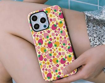 Strawberry Phone Case Cute Fruits Phone Cover for iPhone 17, 16, 15, 14, 13, 12, 11 Pro Max Plus,Samsung Galaxy S23, S22, S21, S20 Ultra