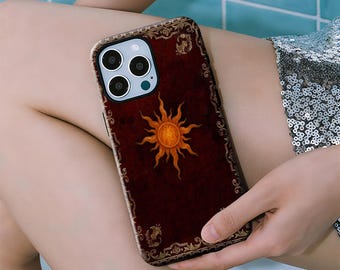 Vintage Sun Celestial Phone Case, Gothic Astrology Protective Cover For iPhone And Samsung