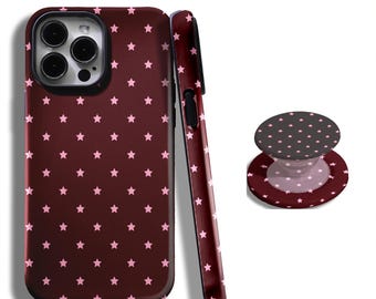 PRETTY PLEASE Polka Dot MagSafe iPhone Case 90s Retro Style, Magnetic Phone Grip for iPhone 17, 16, 15, 14, 13, 12 and 11 Pro Max Plus
