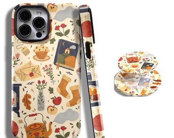 Cozy Autumn Case , Cozy Seasonal Collage Cover Compatible with iPhone 17 16 15 14 13 12 11 Pro Max, Samsung Galaxy S25 S24 S23 S22 S21