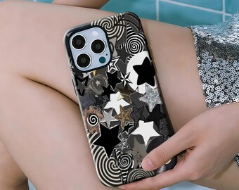 Funkelnde Sternenhimmel Hartschale, Stylische Handyhülle für iPhone 17, 16, 15, 14, 13, 12, 11 Pro Max, Samsung Galaxy S23, S22, S21, S20 Ultra