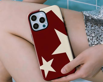 Red Star Phone Case, Stargirl Aesthetic, Compatible with iPhone 17, 16, 15, 14, 13, 12, 11 Pro Max, Samsung Galaxy S23, S22, S21, S20 Ultra