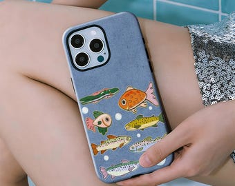 Cute Colorful Fish Shaped Phone Case with iPhone 17, 16, 15, 14, 13, 12, 11 Pro Max Plus and Samsung Galaxy S23, S22, S21, S20 Ultra