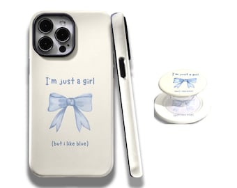 Weichen blauen Coquette Handyhülle, Handyhülle mit Schleife, für iPhone 17, 16, 15, 14, 13, 12, 11, Pro Max und Samsung Galaxy S25, S24, S23, S22, S21