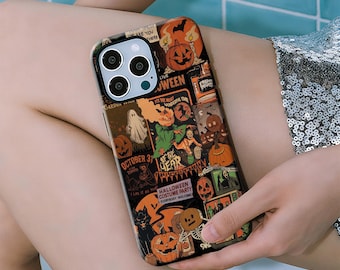 Halloween Phone Case,Spooky Collage Horror Cover with iPhone 17, 16, 15, 14, 13, 12, 11 Pro Max Plus, Samsung Galaxy S23, S22, S21, S20Ultra