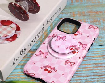 Bows pattern Coquette Girly Aesthetic Cottage Core  for iPhone 17 16 15 14 13 12 11 Plus Pro Max MagSafe S25 S24 S23 S22 Plus and Ultra