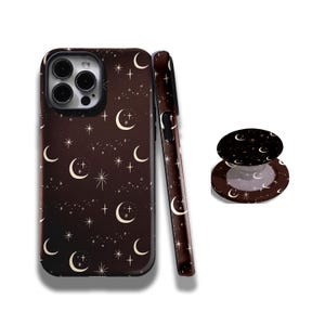Planet Phone Case Moon Star Cover compatible with iPhone 17, 16, 15, 14, 13, 12, 11 Pro Max, Samsung S25, S24, S23, S22 Plus, and Ultra.