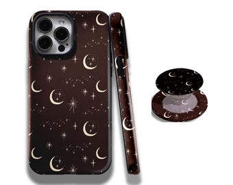 Planet Phone Case Moon Star Cover compatible with iPhone 17, 16, 15, 14, 13, 12, 11 Pro Max, Samsung S25, S24, S23, S22 Plus, and Ultra.