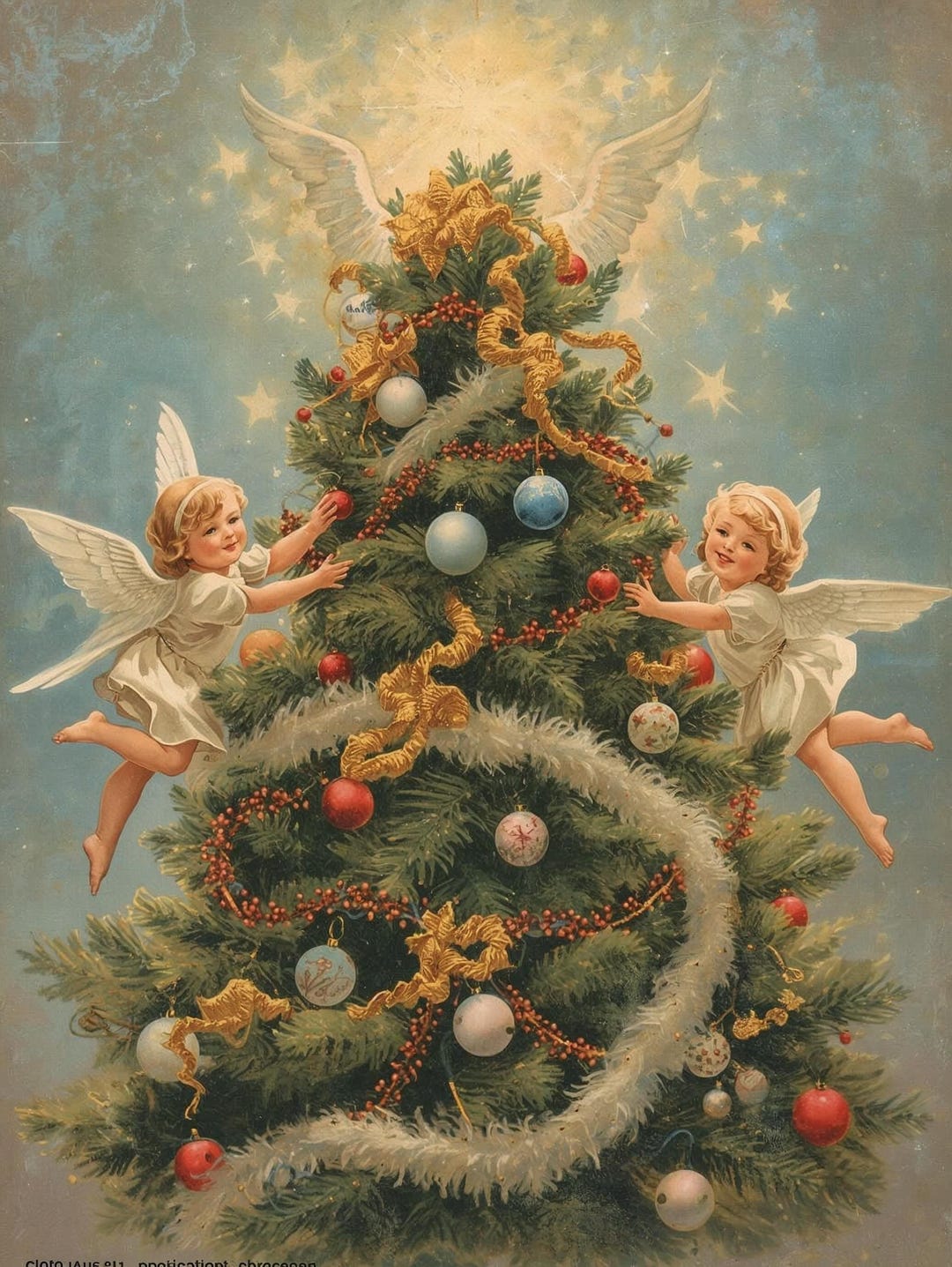 Digital Illustrations Enchanting Vintage Christmas Magic Collection, 5 ...