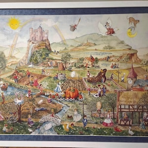 Zestaw plakatów i broszurek do rymowanek dla dzieci "Matka Gęś": ilustrowana dekoracja książkowa