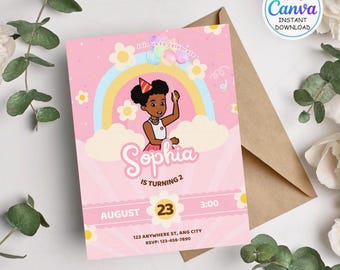 Gracie's Corner Invitation, Gracies Corner Birthday Party, Gracie Corner Invite, Gracie Corner Party Instant Download