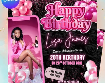 Birthday Party Flyer, Birthday Flyer, Taurus Flyer, Party Flyer, Birthday Party Invitation, Girl Birthday Flyer,Birthday Bash,Canva Editable
