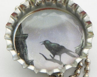 Halloween necklace black raven necklace black raven pendant black bird necklace black bird pendant halloween pendant halloween jewelry