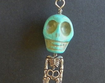 Skeleton Necklace skeleton pendant Halloween necklace Halloween pendant Halloween jewelry spooky necklace spooky pendant spooky jewelry