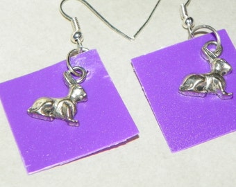 Easter Bunny Earrings Easter rabbit earrings Easter earrings Easter jewelry purple earrings bunny earrings rabbit earrings present gift