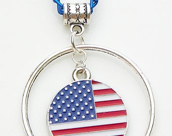 4 juillet Collier USA Flag Collier Drapeau Pendentif drapeau collier patriotique rouge blanc et bleu collier 4 juillet Collier