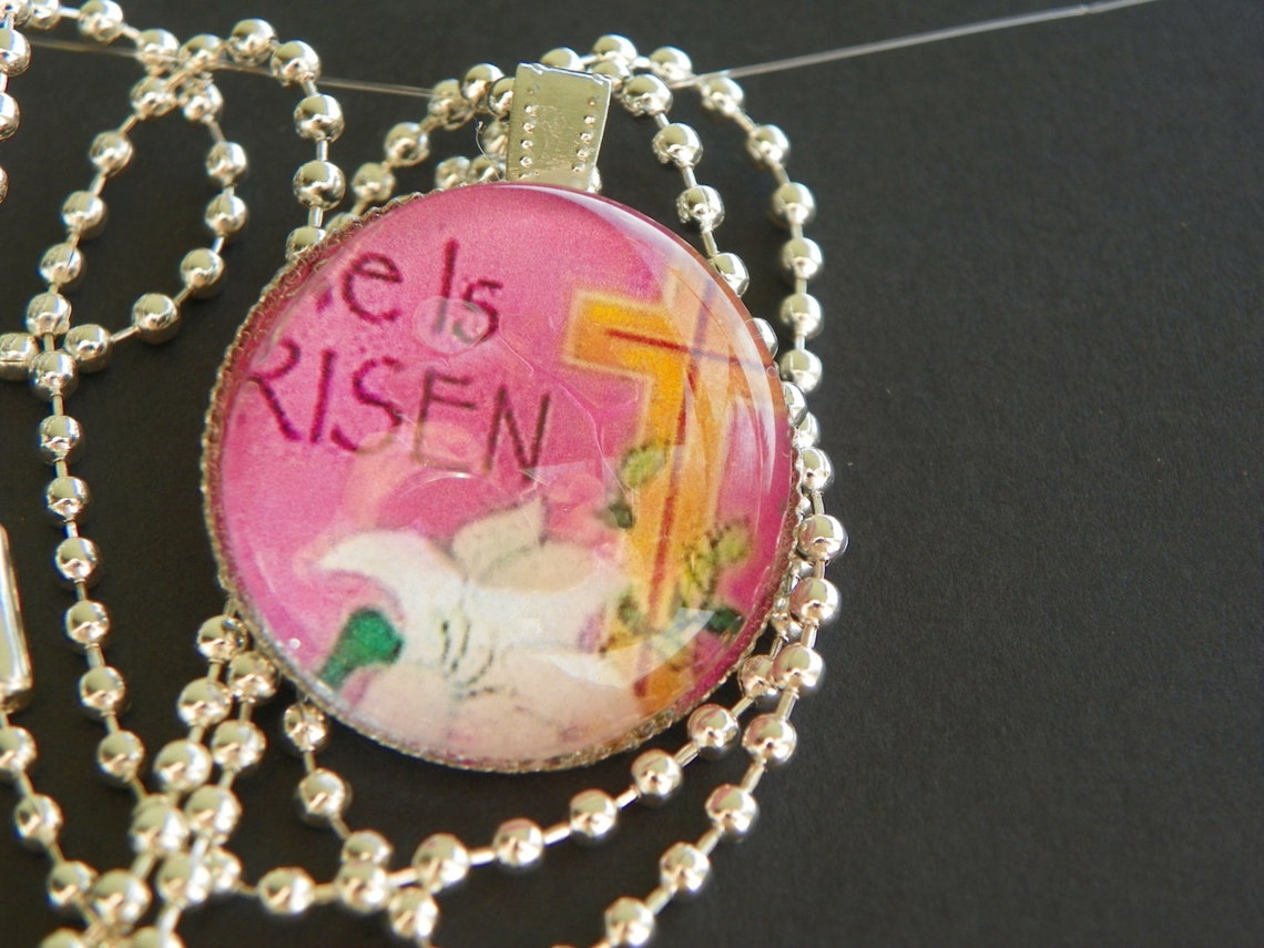 He is Risen Necklace Easter Necklace Easter Jewelry Christian Jewelry