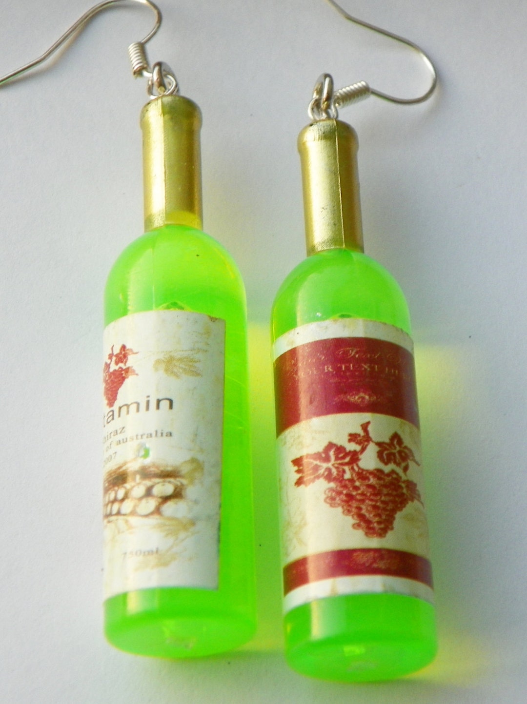 Wine Bottle Earrings Bottle Earrings Wine Earrings 2 Inch Etsy