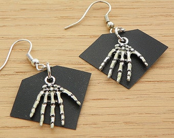 Skeleton Hand earrings hand earrings skeleton earrings halloween earrings spooky earrings glow in dark earrings creepy earrings dange earrin