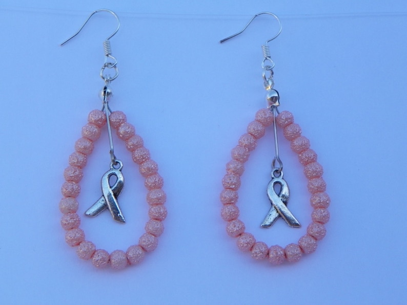Cancer Ribbon Earrings breast cancer awareness earrings breast Etsy