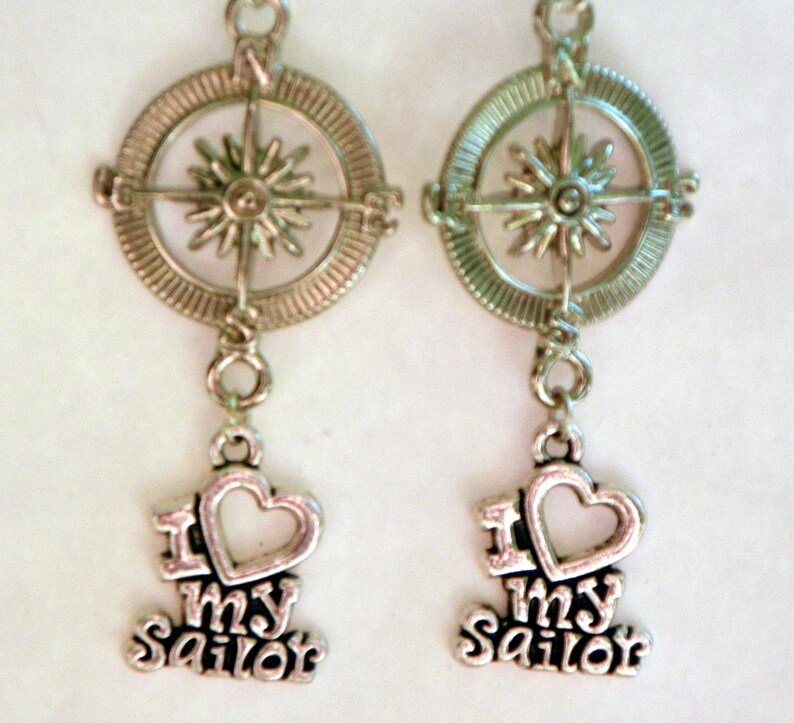 Navy Earrings Navy wife earrings navy mom earrings navy jewelry nautical earrings nautical jewelry naval earrings naval jewelry drop earring