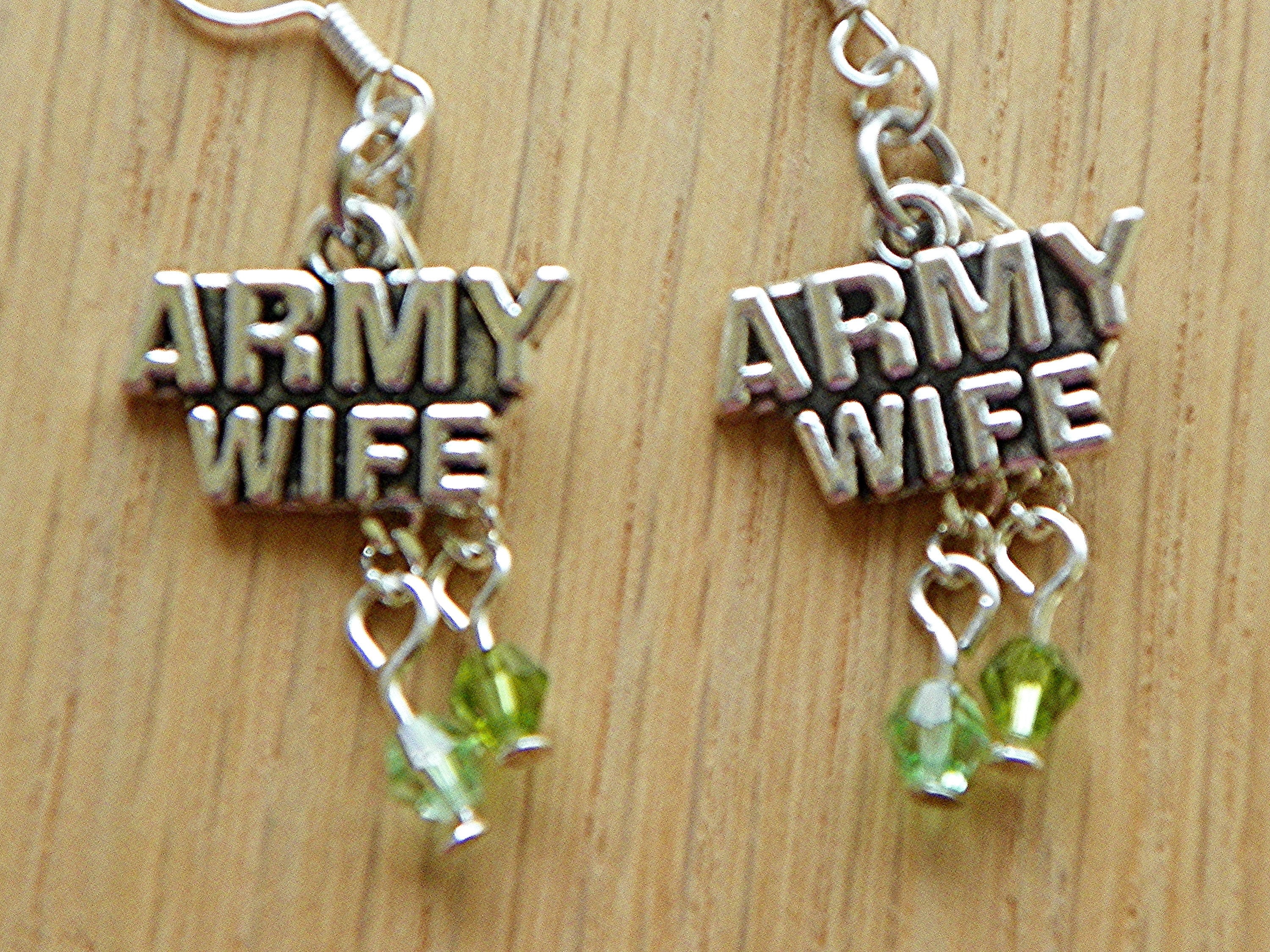 Army Wife Earrings Army Earrings Army Jewelry Military Etsy