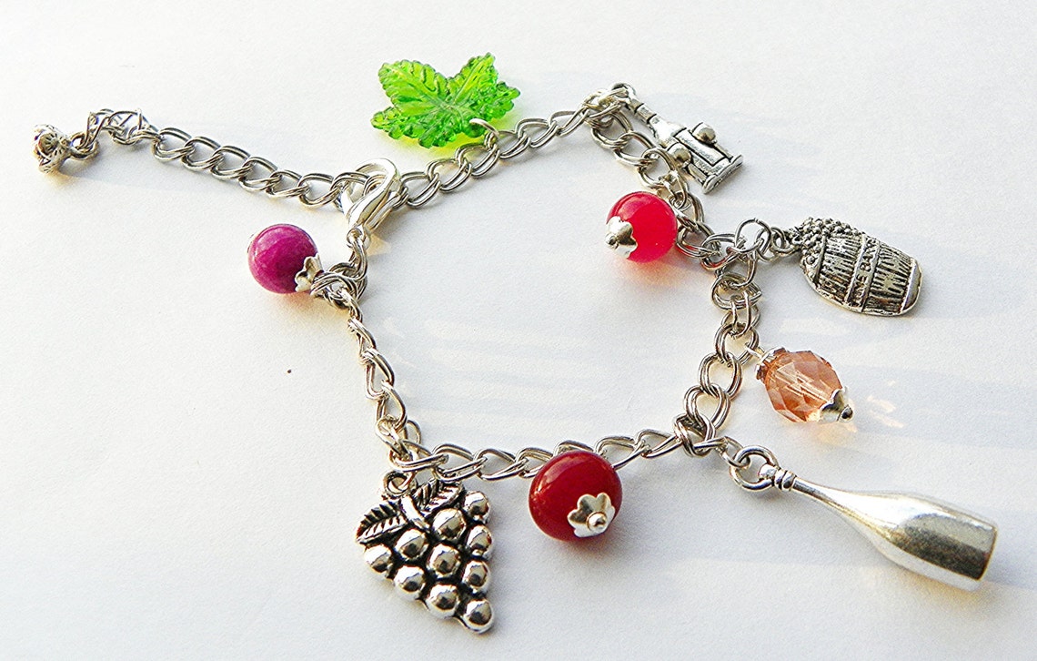 Wine Bracelet Wine Charm Bracelet Wine Connoisseur Bracelet Etsy Denmark