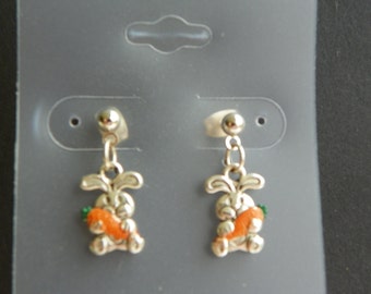 Easter Bunny Earrings rabbit earrings Easter rabbit earrings bunny with carrot earrings Easter jewelry basket stuffer Easter gift