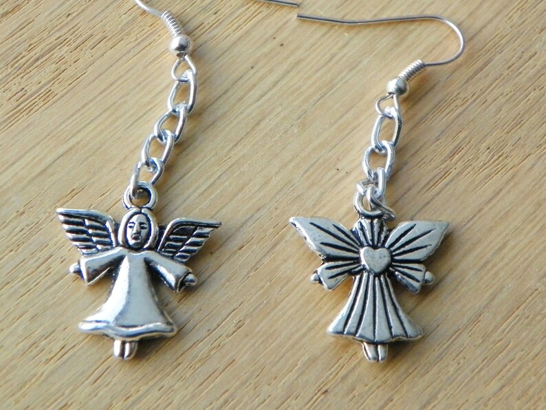 Angel Earrings Christian Earrings Religious Earrings Guardian Etsy