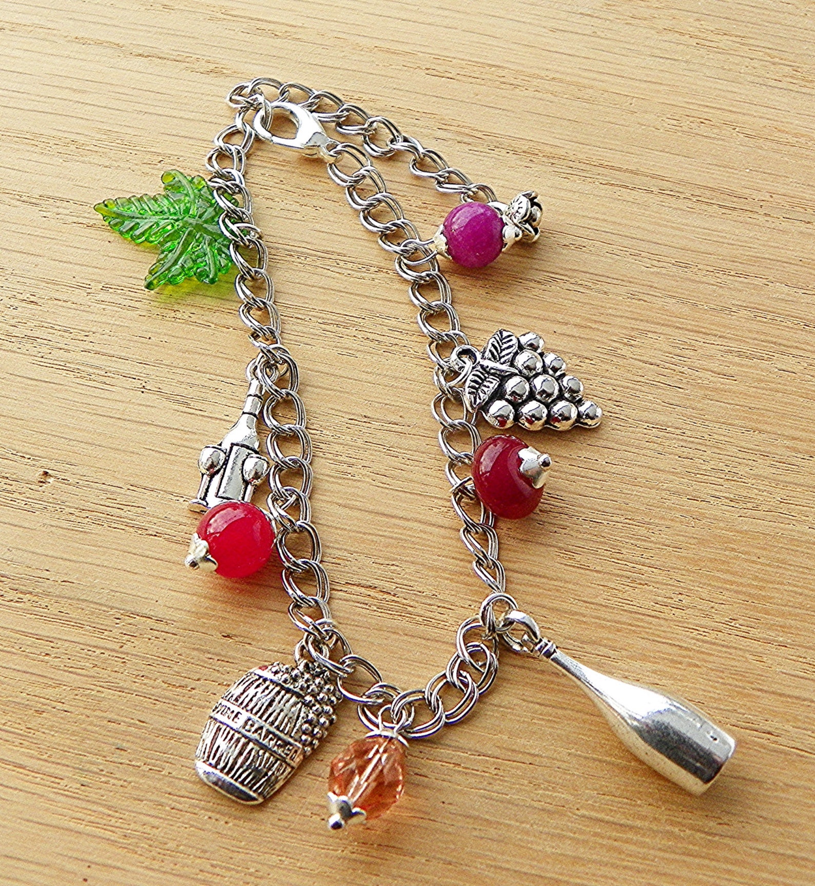 Wine Bracelet Wine Charm Bracelet Wine Connoisseur Bracelet Etsy Denmark