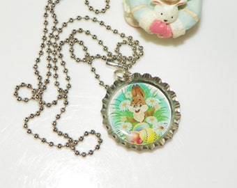 Spring Bunny Easter necklace Easter Pendant Easter Bunny necklace Bunny pendant spring necklace brown rabbit necklace rabbit pendant present