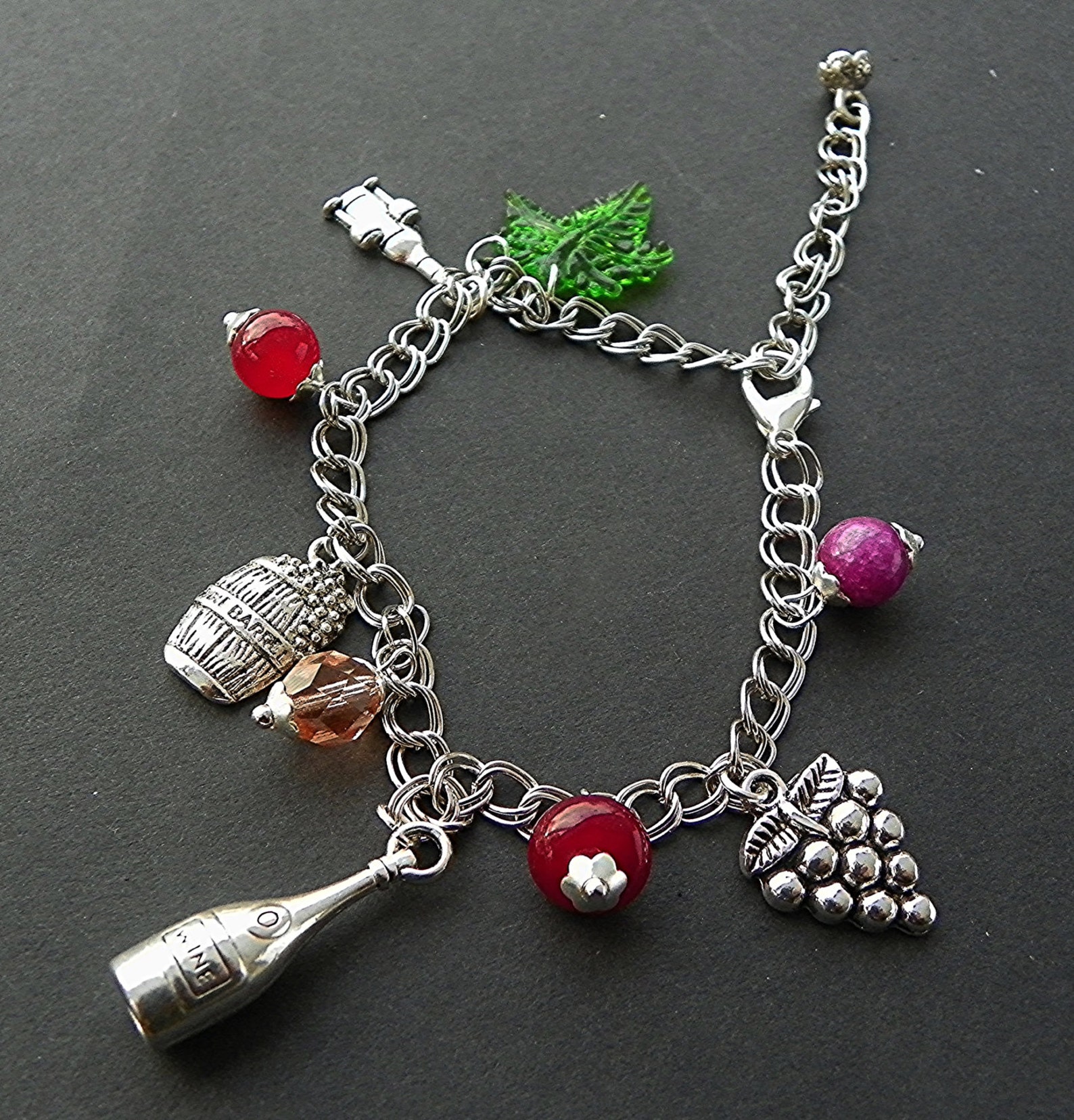 Wine Bracelet Wine Charm Bracelet Wine Connoisseur Bracelet Etsy Denmark